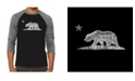 LA Pop Art California Bear Men's Raglan Word Art T-shirt